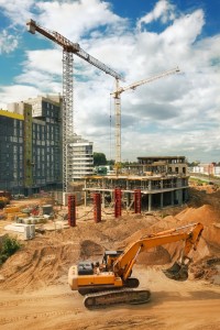 excavator on construction site